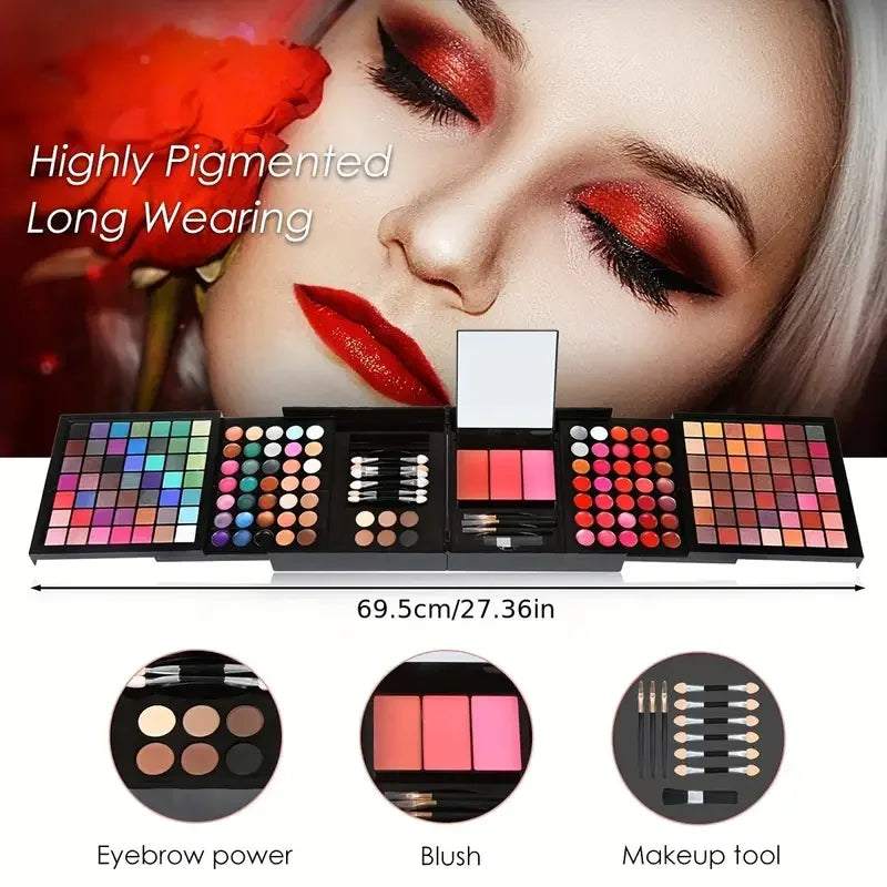 VERONNI – Mega Kit de Maquillaje Profesional 177/178 Colores con Espejo (Todo en Uno)