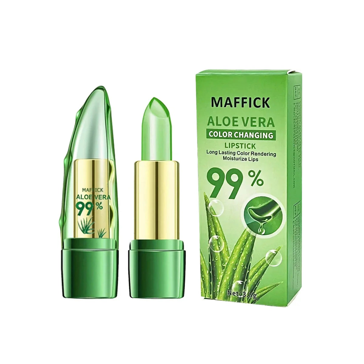 1 Unidad – Lápiz Labial Hidratante Aloe Vera Cambio de Color