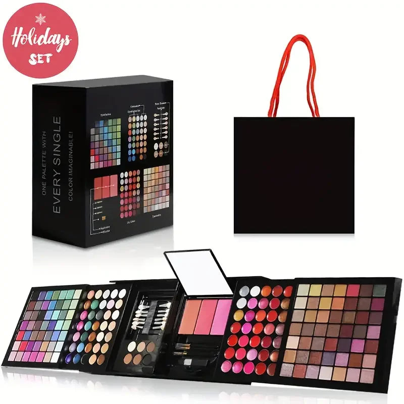 VERONNI – Mega Kit de Maquillaje Profesional 177/178 Colores con Espejo (Todo en Uno)