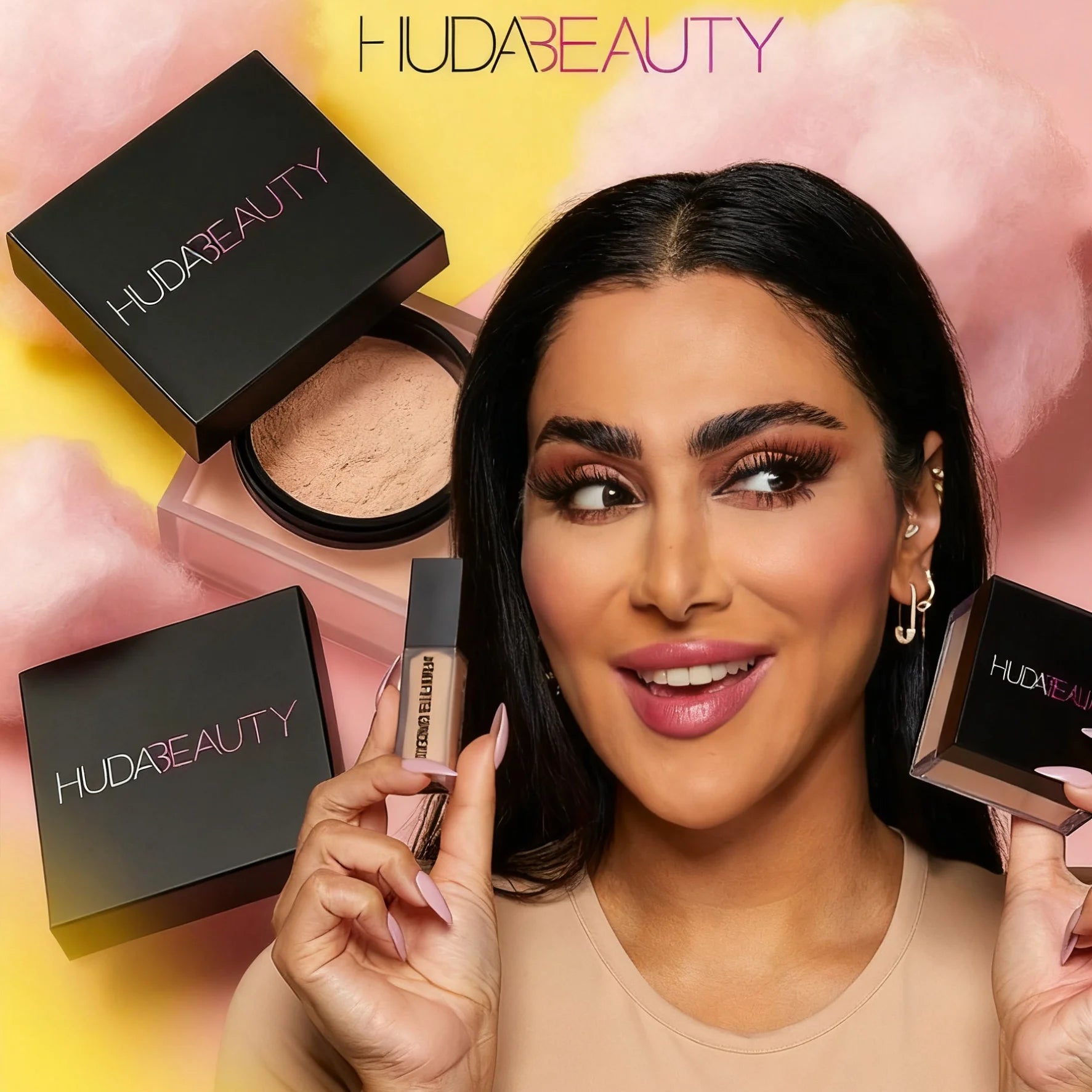Huda Beauty – Base Líquida Impecable en Polvo de Larga Duración