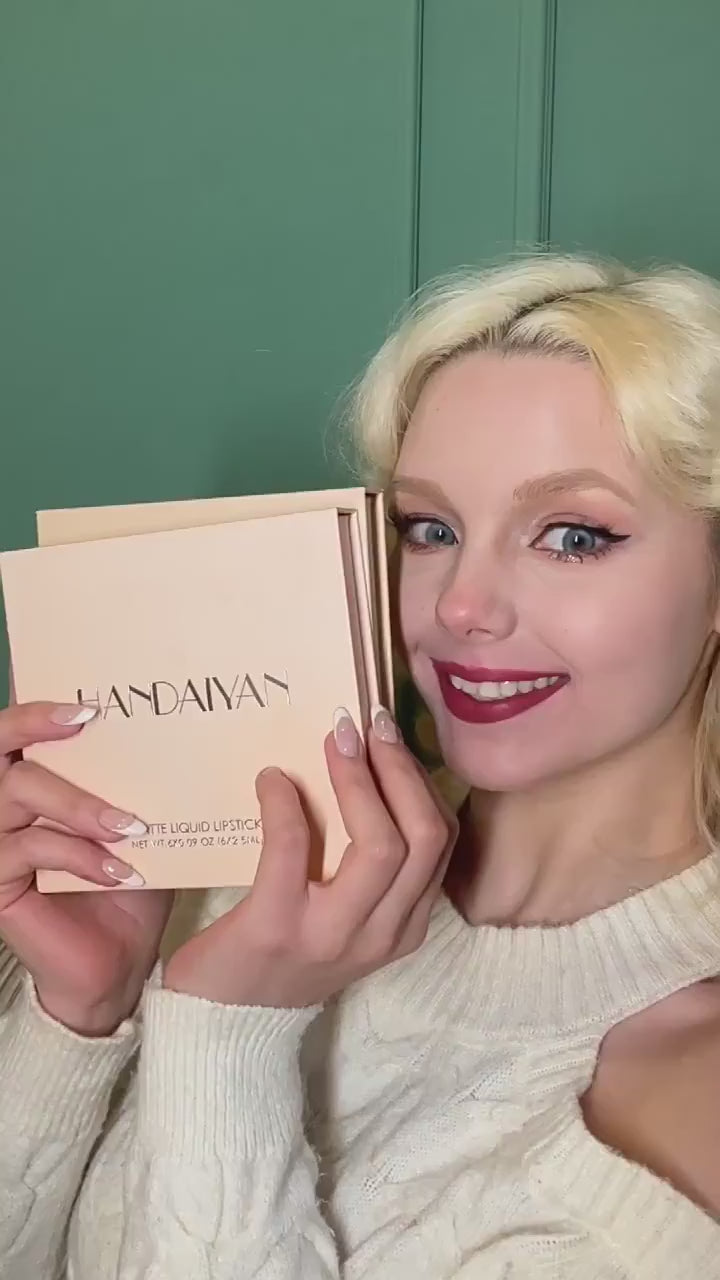 HANDAIYAN – Set de 6 Pintalabios Líquidos Mate Impermeables de Larga Duración